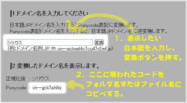 URL,日本語,表示する方法